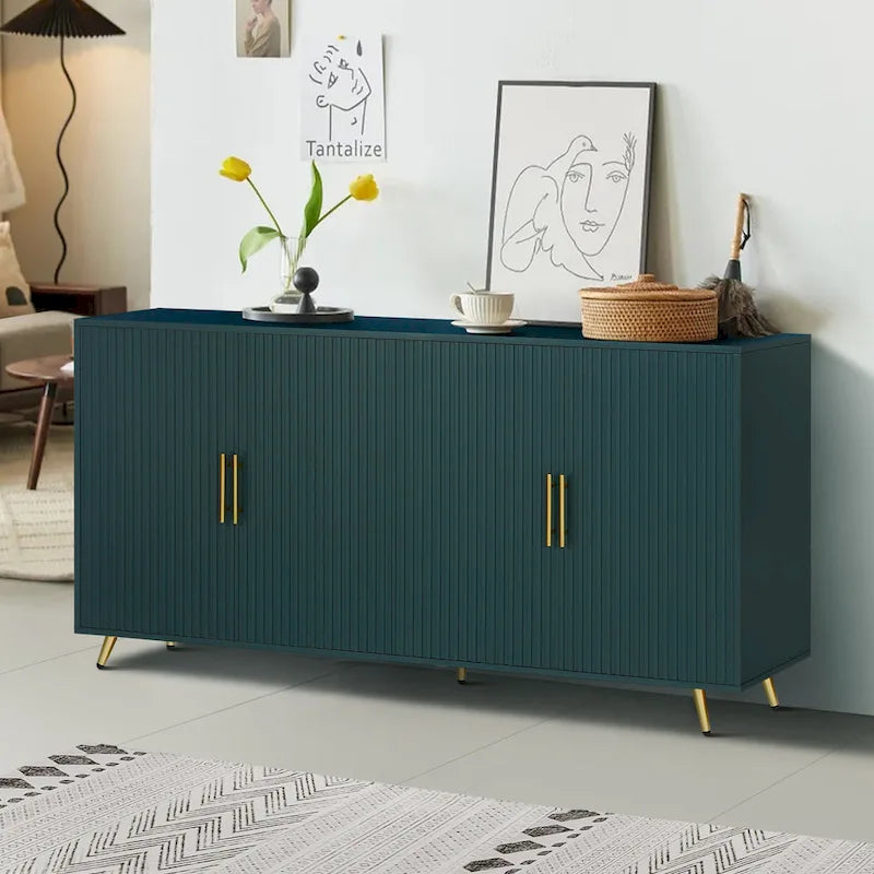 60 TV Stand with Antique Handles, Storage & Adjustable Shelves