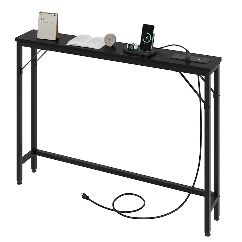 5.9" Narrow Sofa Table with Outlets