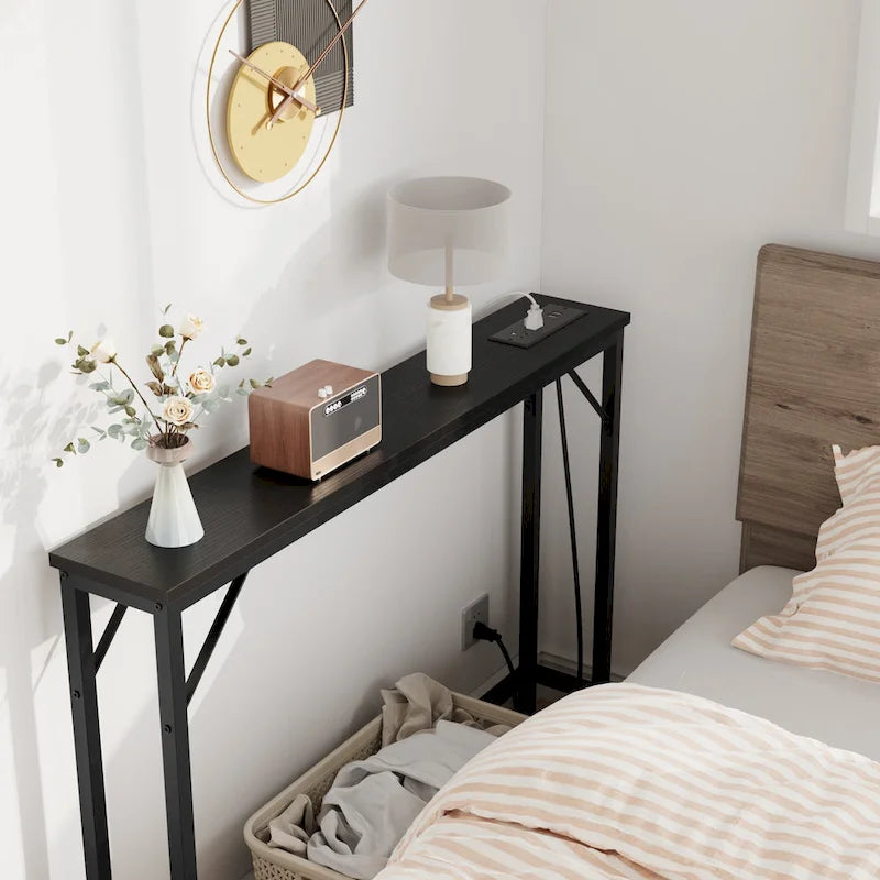5.9" Narrow Sofa Table with Outlets