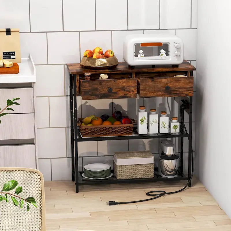 Entryway Table with Charging Station - Narrow Console Table