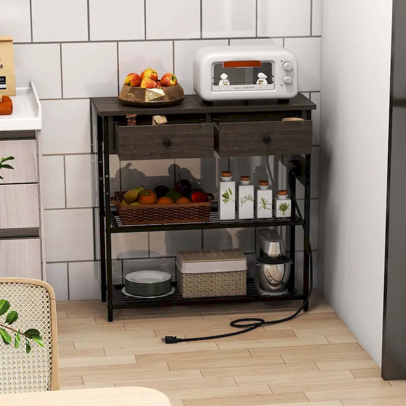 Entryway Table with Charging Station - Narrow Console Table