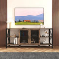 Industrial Farmhouse TV Stand with Storage Shelves and Cabinets