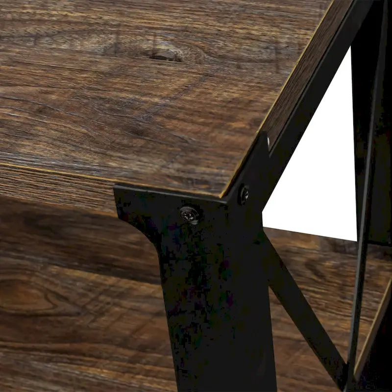 Industrial Farmhouse TV Stand with Storage Shelves and Cabinets