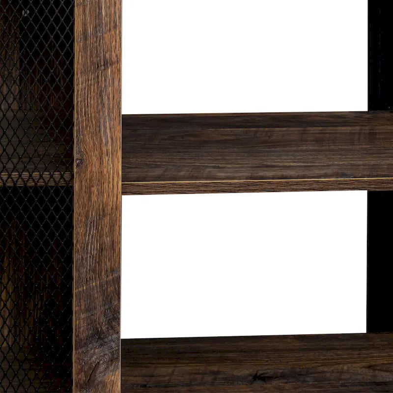 Industrial Farmhouse TV Stand with Storage Shelves and Cabinets