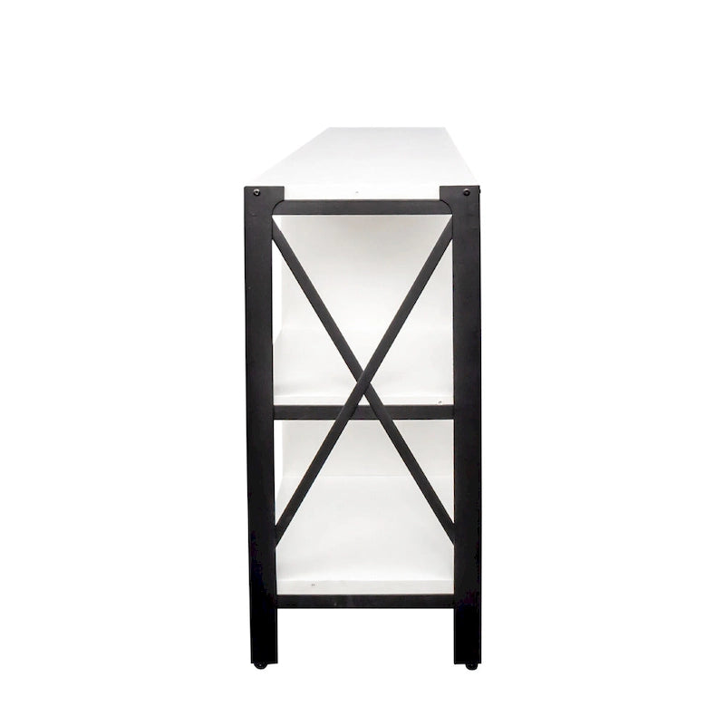 Industrial Farmhouse TV Stand with Storage Shelves and Cabinets