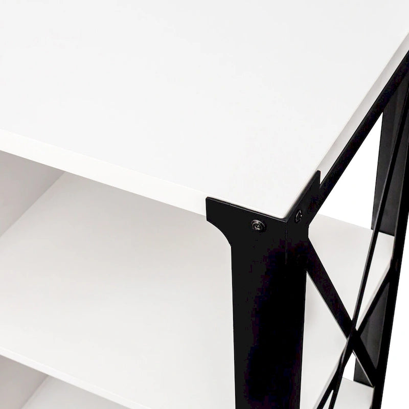 Industrial Farmhouse TV Stand with Storage Shelves and Cabinets