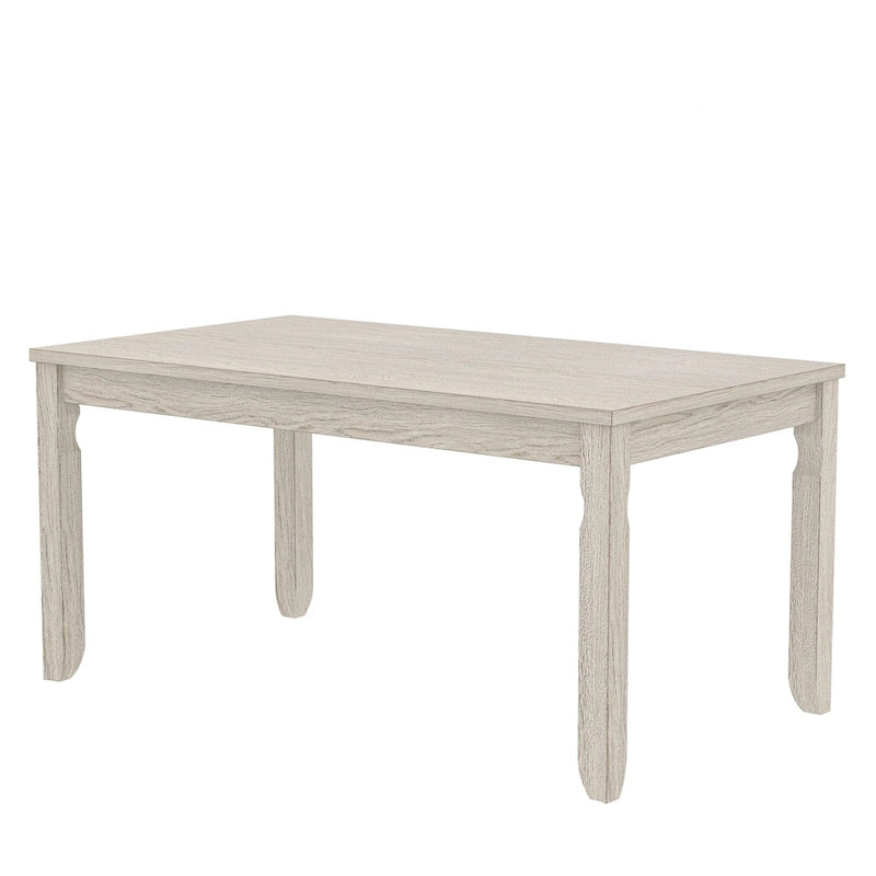 Grey Solid Wood Dining Table with Square Legs, Farmhouse Style
