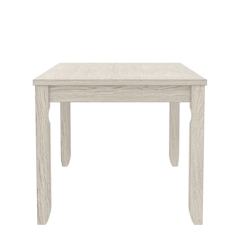 Grey Solid Wood Dining Table with Square Legs, Farmhouse Style