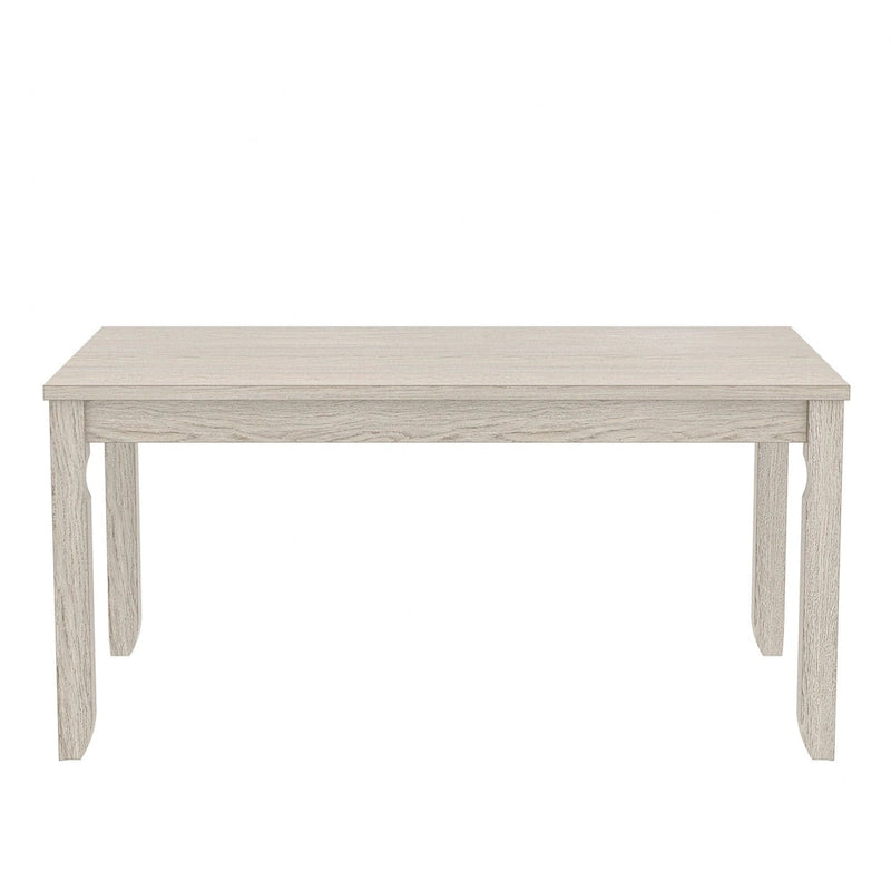 Grey Solid Wood Dining Table with Square Legs, Farmhouse Style