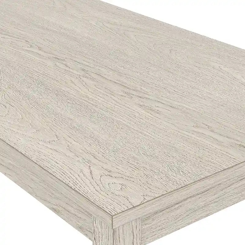 Grey Solid Wood Dining Table with Square Legs, Farmhouse Style