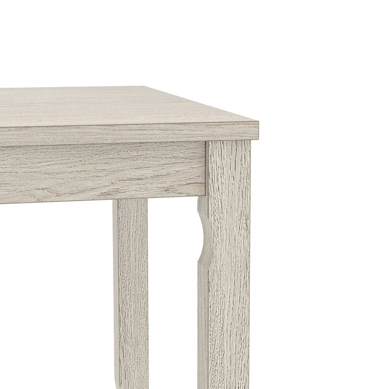 Grey Solid Wood Dining Table with Square Legs, Farmhouse Style