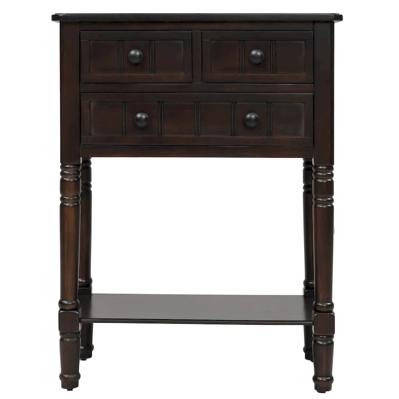 3-Drawer Console Table with Bottom Shelf