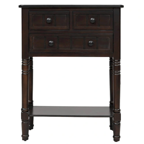 3-Drawer Console Table with Bottom Shelf