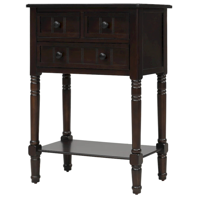 3-Drawer Console Table with Bottom Shelf