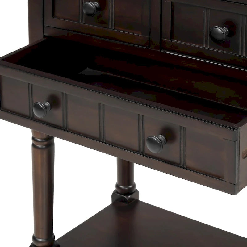 3-Drawer Console Table with Bottom Shelf