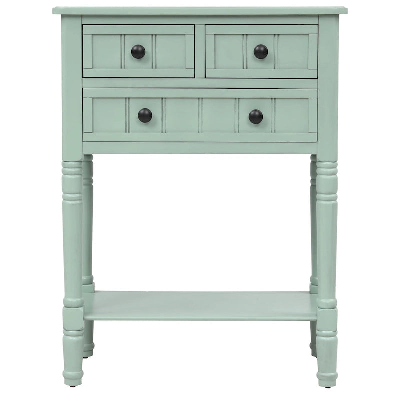 3-Drawer Console Table with Bottom Shelf
