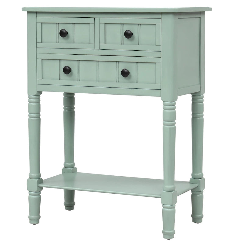 3-Drawer Console Table with Bottom Shelf