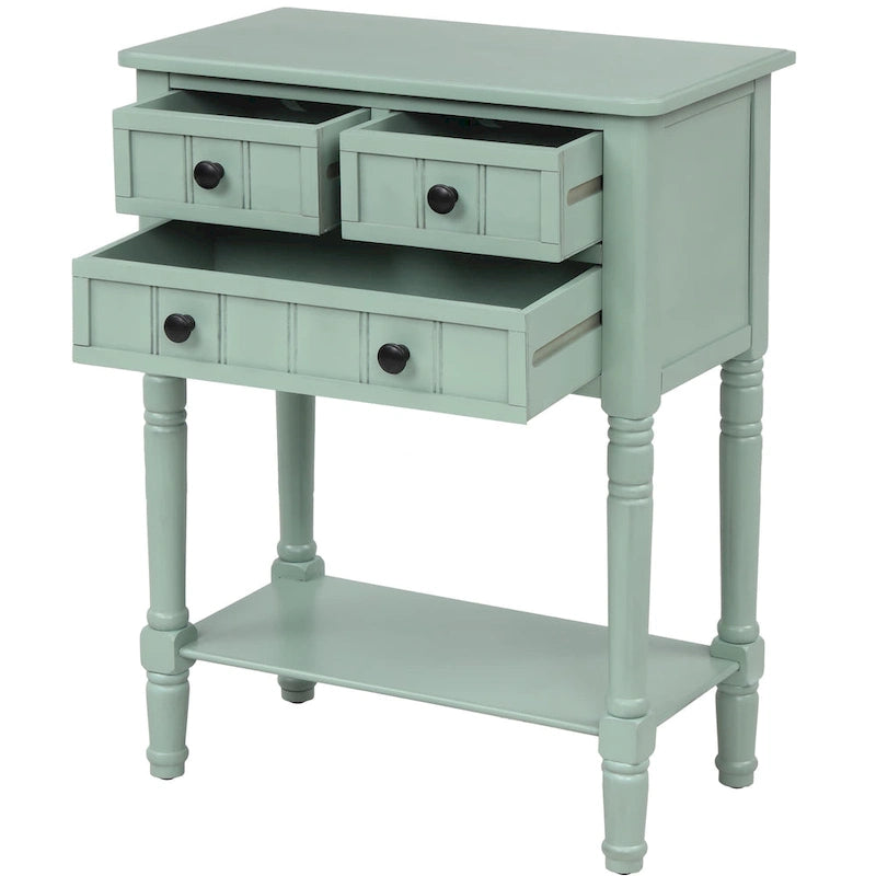 3-Drawer Console Table with Bottom Shelf