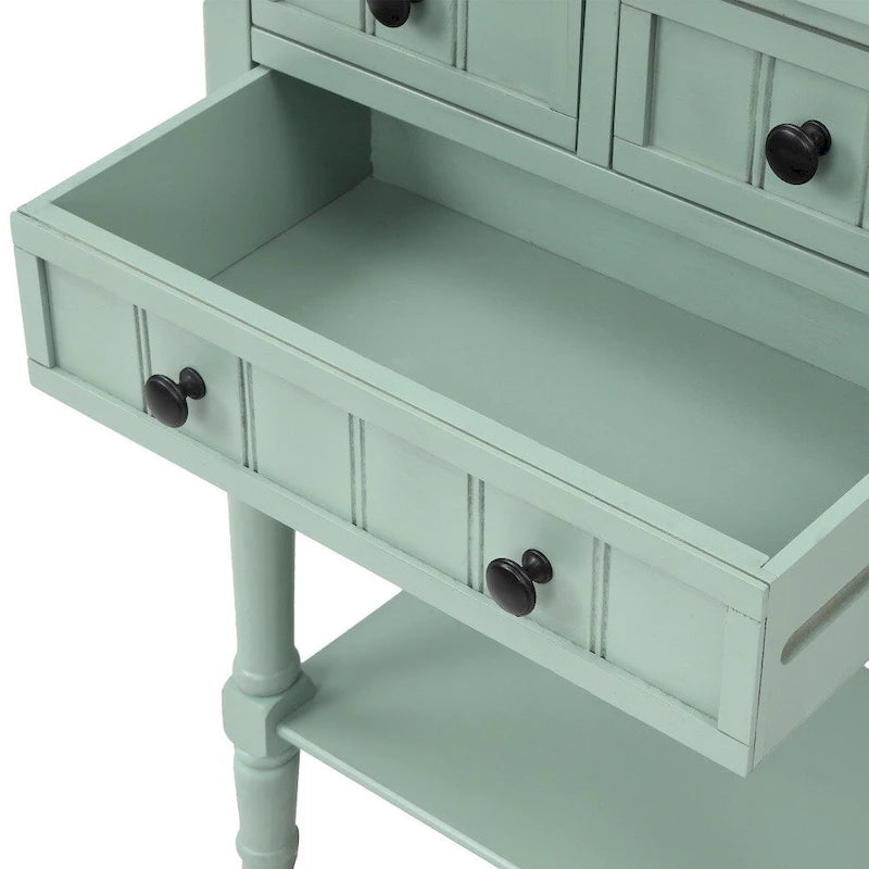 3-Drawer Console Table with Bottom Shelf
