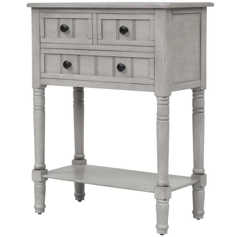 3-Drawer Console Table with Bottom Shelf