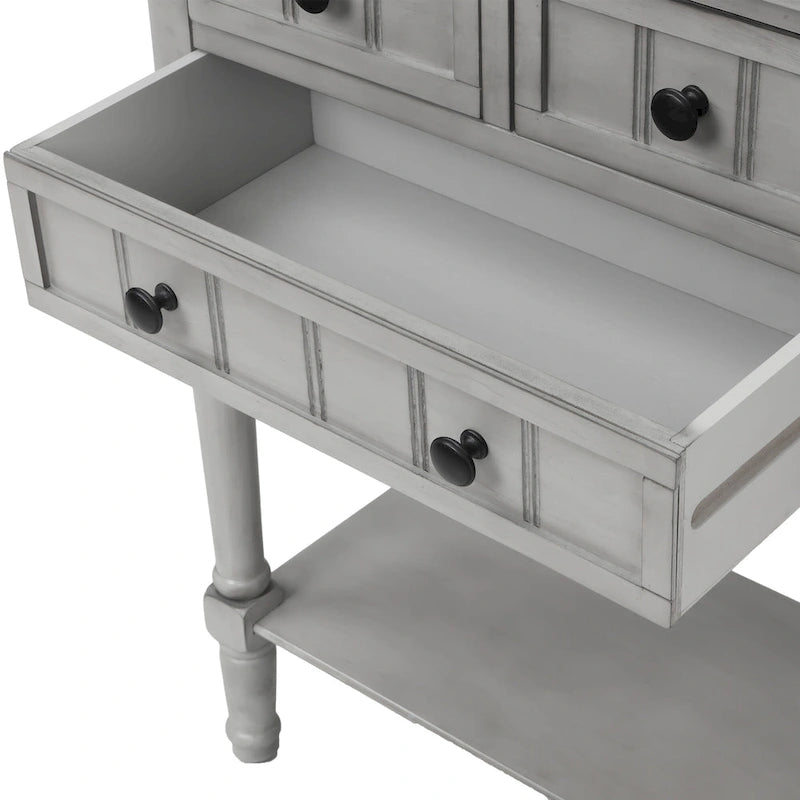 3-Drawer Console Table with Bottom Shelf