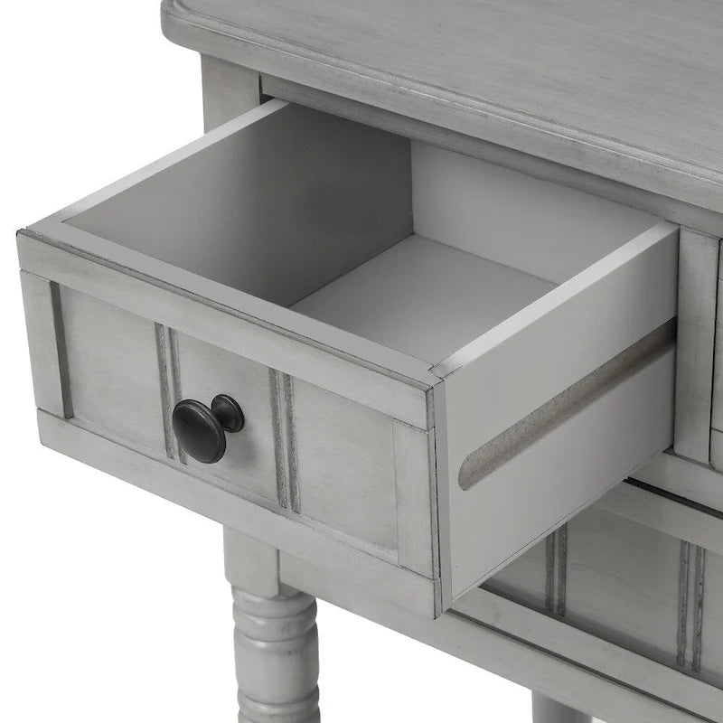 3-Drawer Console Table with Bottom Shelf