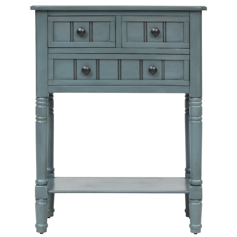 3-Drawer Console Table with Bottom Shelf