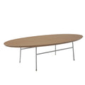 Modern Oval Accent Coffee Table with Powder-Coated Steel Frame for Living Room, Bedroom & Home Office