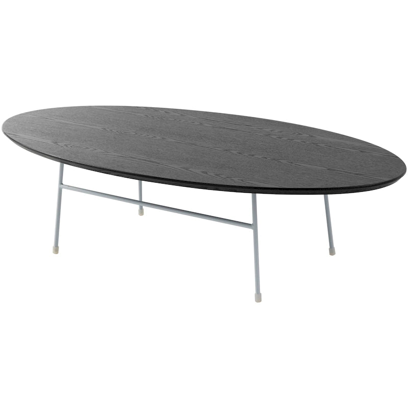 Modern Oval Accent Coffee Table with Powder-Coated Steel Frame for Living Room, Bedroom & Home Office