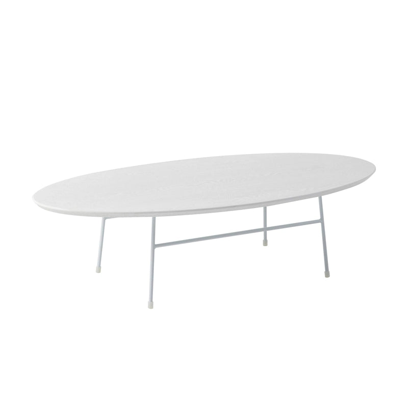 Modern Oval Accent Coffee Table with Powder-Coated Steel Frame for Living Room, Bedroom & Home Office