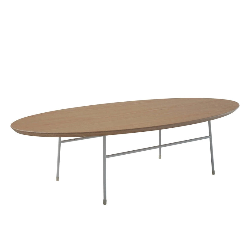 Modern Oval Accent Coffee Table with Powder-Coated Steel Frame for Living Room, Bedroom & Home Office