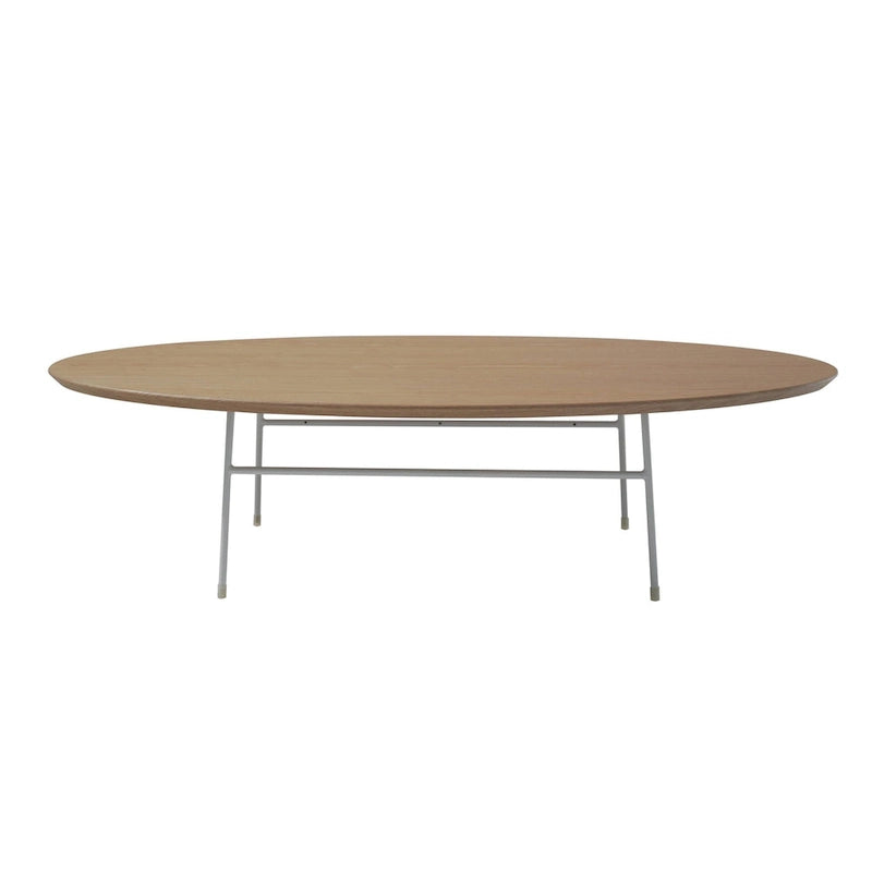 Modern Oval Accent Coffee Table with Powder-Coated Steel Frame for Living Room, Bedroom & Home Office