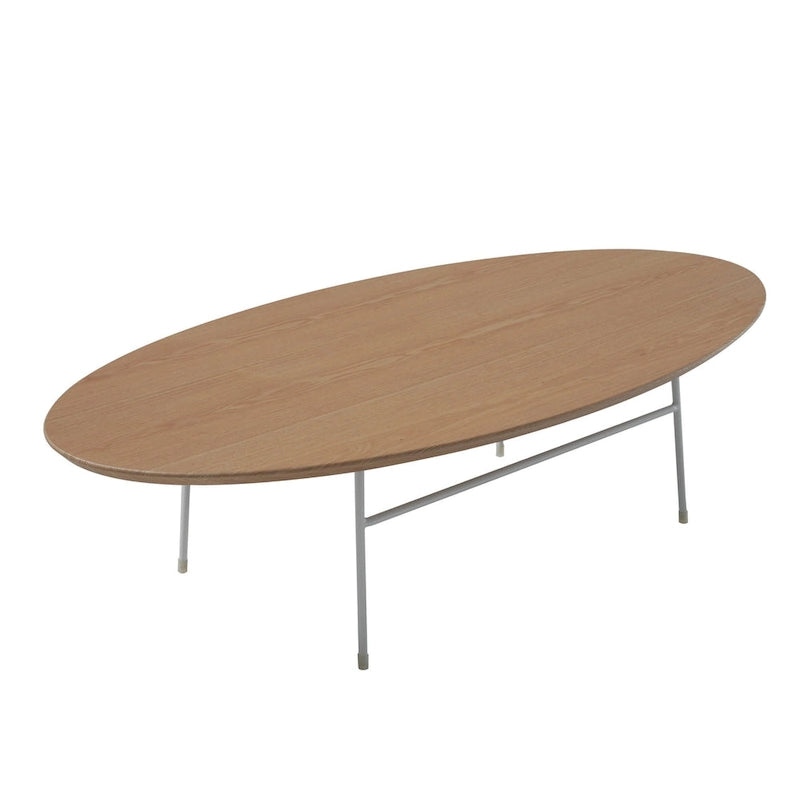 Modern Oval Accent Coffee Table with Powder-Coated Steel Frame for Living Room, Bedroom & Home Office