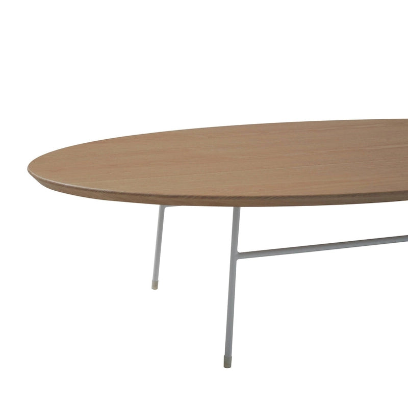 Modern Oval Accent Coffee Table with Powder-Coated Steel Frame for Living Room, Bedroom & Home Office
