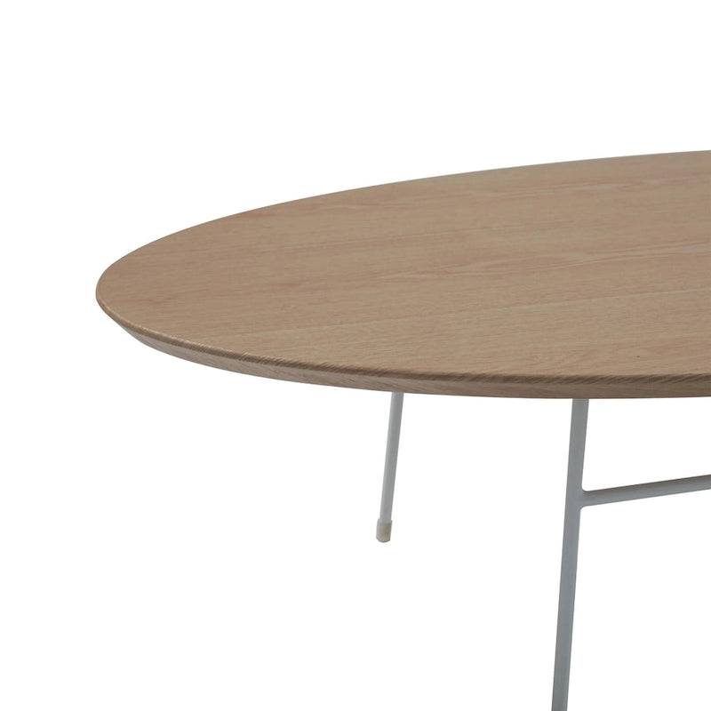 Modern Oval Accent Coffee Table with Powder-Coated Steel Frame for Living Room, Bedroom & Home Office