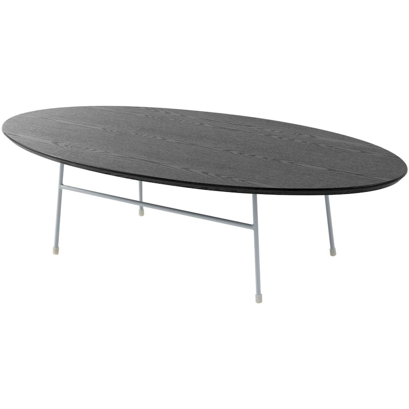 Modern Oval Accent Coffee Table with Powder-Coated Steel Frame for Living Room, Bedroom & Home Office