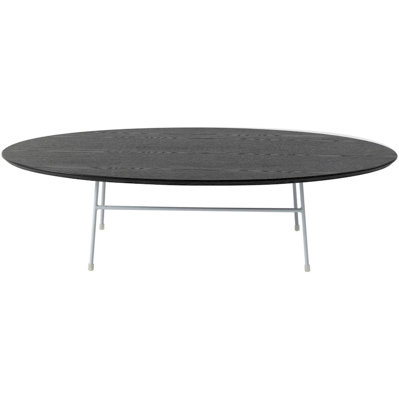 Modern Oval Accent Coffee Table with Powder-Coated Steel Frame for Living Room, Bedroom & Home Office