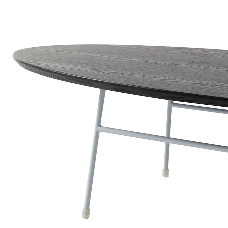 Modern Oval Accent Coffee Table with Powder-Coated Steel Frame for Living Room, Bedroom & Home Office