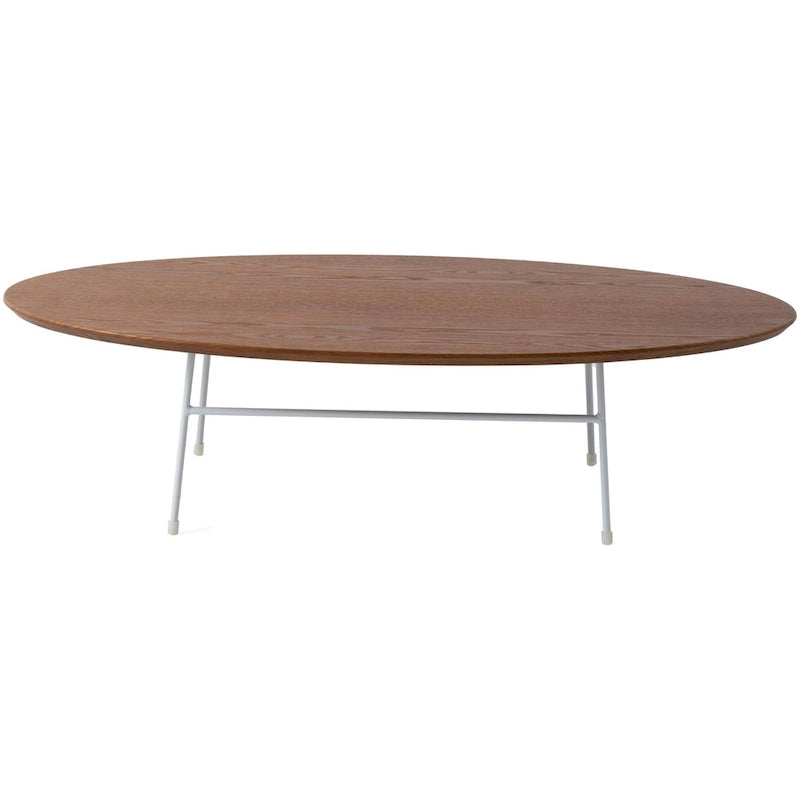 Modern Oval Accent Coffee Table with Powder-Coated Steel Frame for Living Room, Bedroom & Home Office