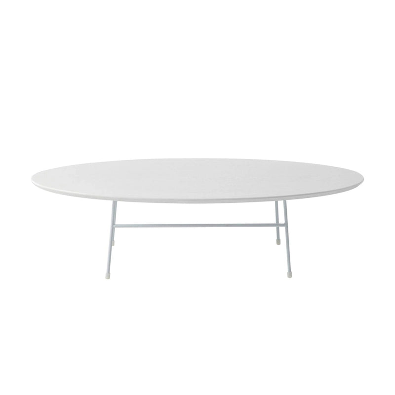 Modern Oval Accent Coffee Table with Powder-Coated Steel Frame for Living Room, Bedroom & Home Office