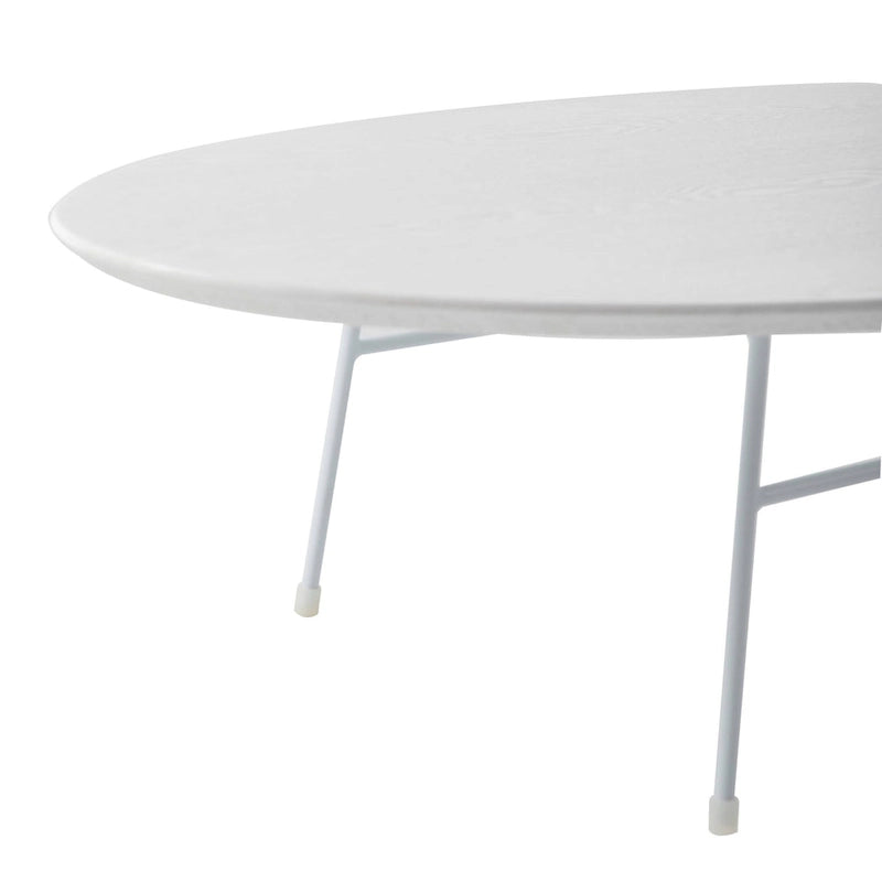 Modern Oval Accent Coffee Table with Powder-Coated Steel Frame for Living Room, Bedroom & Home Office