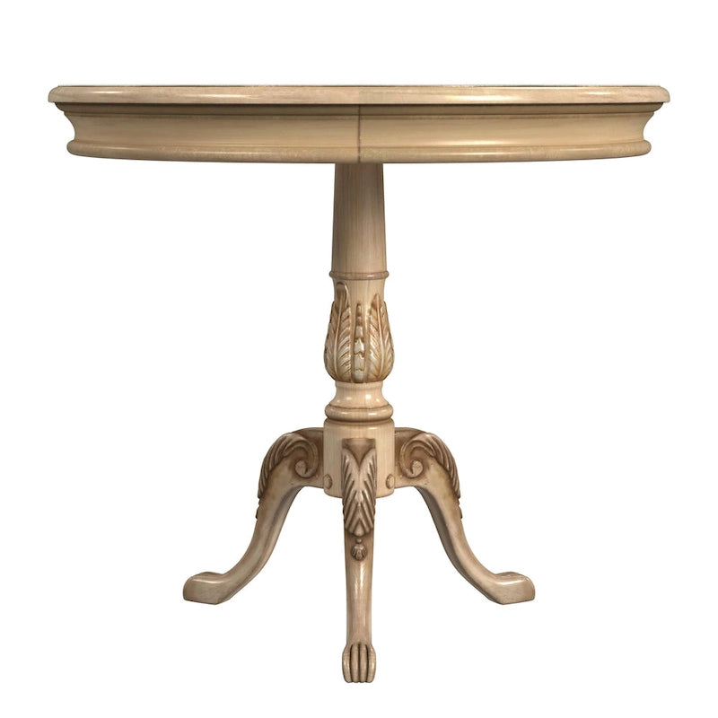 Traditional Round Wooden Pedestal Table in Cherry Finish - Dark Brown
