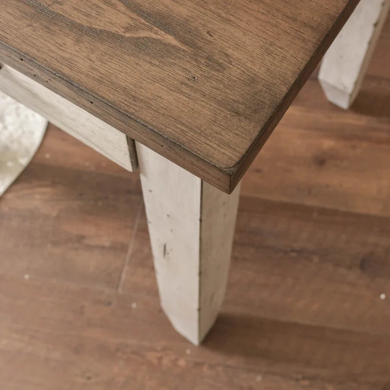 Two-Tone Finish 1-Drawer Wooden Side Table