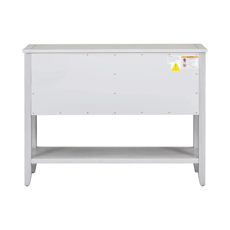 Retro Sideboard Console Table with Drawers and Bottom Shelf