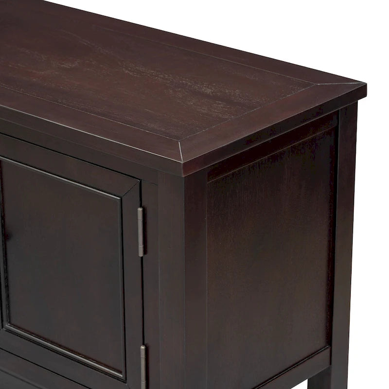Retro Sideboard Console Table with Drawers and Bottom Shelf