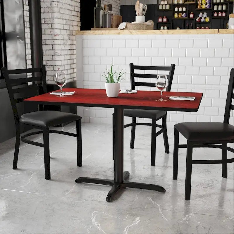 30" x 48" Rectangular Laminate Table Top with X-Base