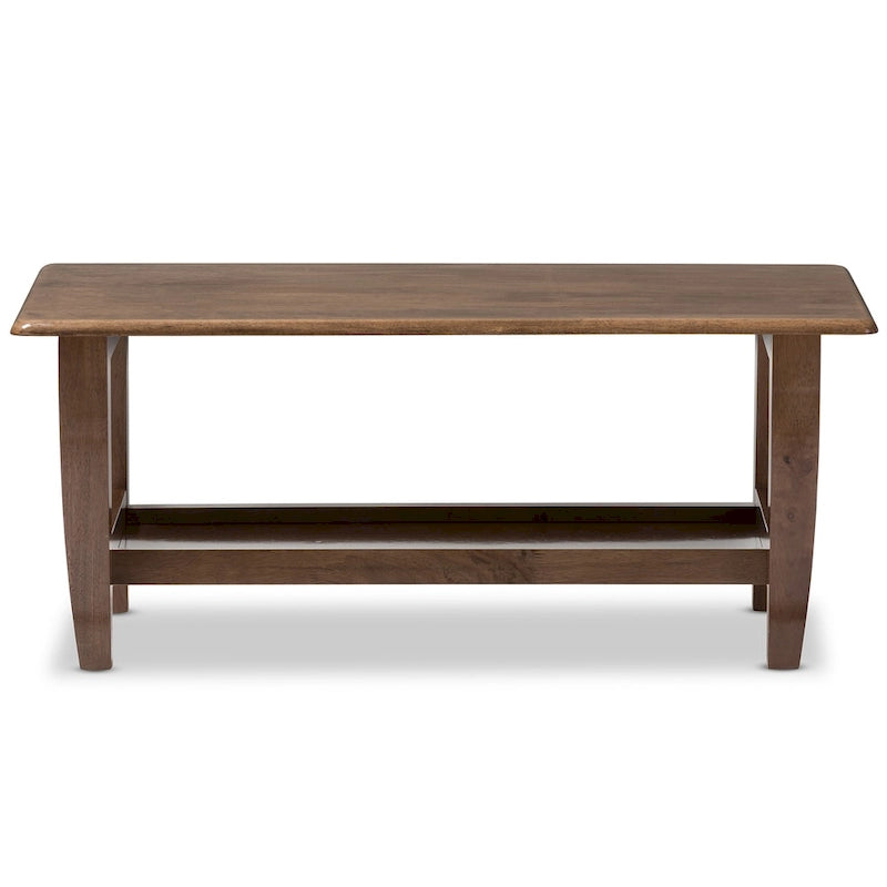 Mid-Century Modern Walnut Finished Wood Coffee Table