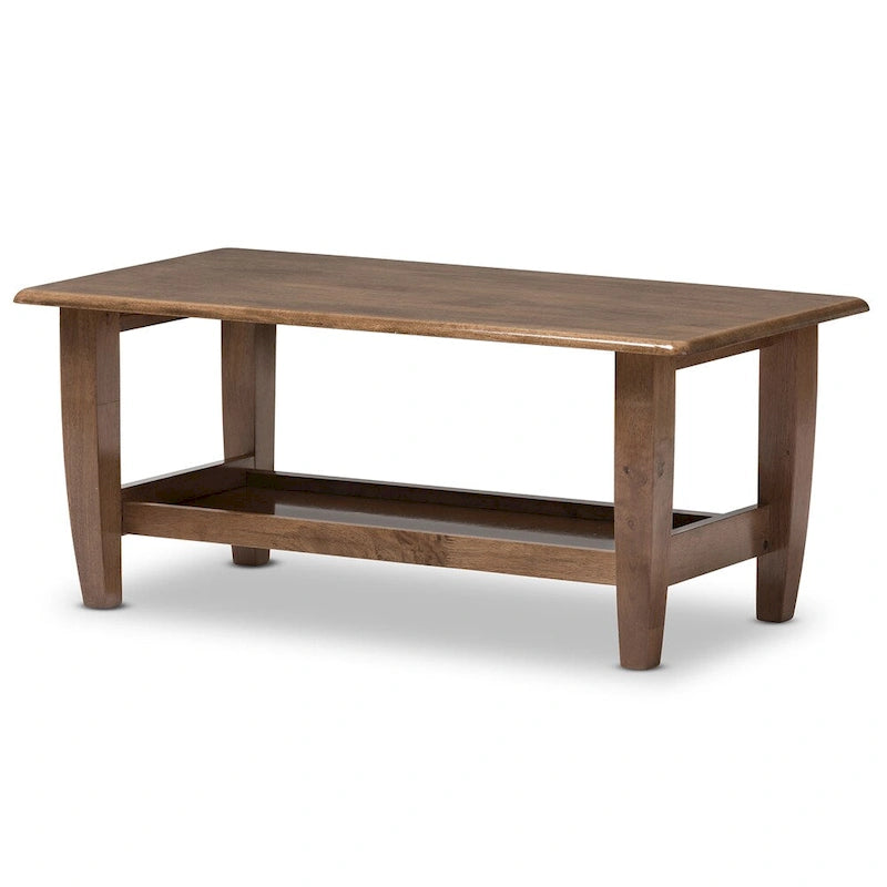 Mid-Century Modern Walnut Finished Wood Coffee Table