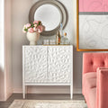 2-Door Cabinet with Geometric Accent