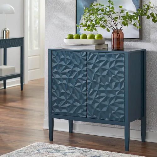 2-Door Cabinet with Geometric Accent